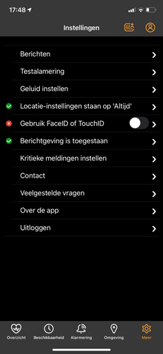 iPhone instelling app